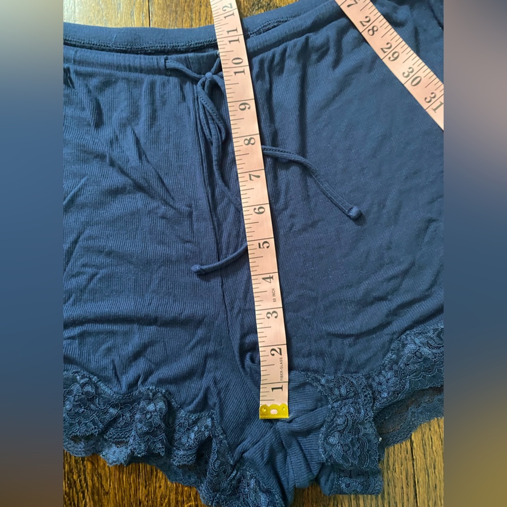 Set of 2 Women's Lace-Trim Cami & Short Sleep Set (M)- Navy &Coral (4pcs total) - Picture 5 of 15